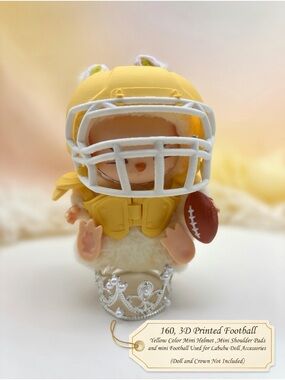 160, 3 Mini Football Accessory Set for Labubu Doll Accessories(No doll,No Crown)